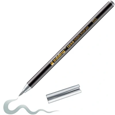 Abbildung von edding 1340 Pinselstift &quot;Metallic&quot; Silber