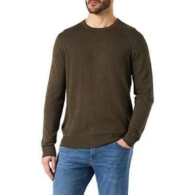 Abbildung von Jack &amp; Jones Jjeemil CREW NECK NOOS Strickpullover, Herren, Größe: Large, Olive night