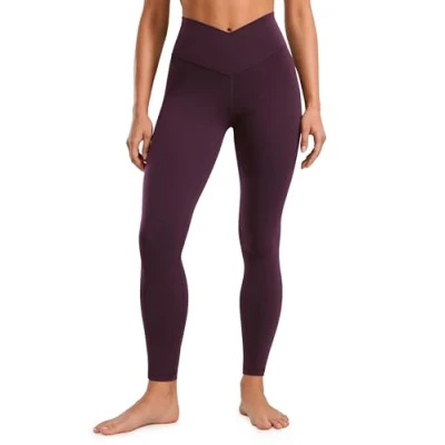 Abbildung von CRZ Yoga Damen Butterluxe Cross Waist Workout Leggings V High Bauchkontrolle Lounge 71cm Dunkellila 38