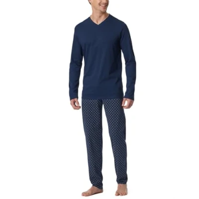 Abbildung von Schiesser Herren Schlafanzug lang Nightwear Set Pyjamaset, Admiral_182199, 54