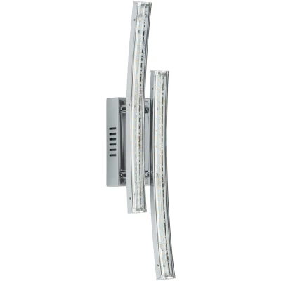 Abbildung von Eglo 96097 Wandleuchte Pertini in chrom und transparent 2X3W L:6 H:33cm 3000K warmweiß