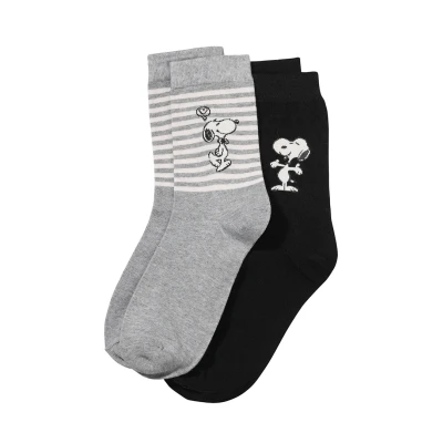 Abbildung von Peanuts Snoopy 2ER SET Socken, Damen, Größe: 35 38, Mehrfarbig