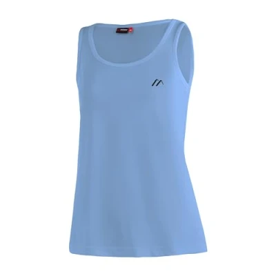 Abbildung von Maier Sports Petra, Ärmelloses Damen T Shirt, Outdoorshirt mit Rundhals für Wandern und Freizeit, dryprotec Technologie, Atmungsaktiv, NFC Chip einfaches Recycling, Hellblau, 38