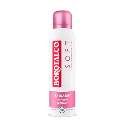 Abbildung von Borotalco Bodyspray Soft 48 Stunden Wirksamkeit Formel mit Active VegetalcTM für Dreifach Schutz Gegen Schweiß 0% Alkohol Deodorant Herren &amp; Damen