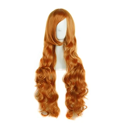 Abbildung von MapofBeauty 32&quot; Langes Haar Spirale lockige Cosplay Kostüm Perücke (orange)