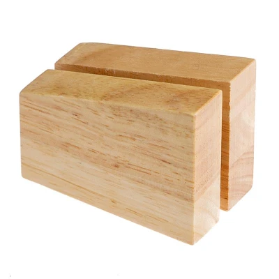 Abbildung von 2 Kartenhalter Holz ca. 8,5 x 6 cm, Höhe 4,5/8,5 cm