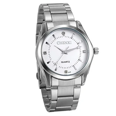 Abbildung von JewelryWe Herrenuhr Quarz Analog Armbanduhr 30m wasserdichte Business Casual Uhr mit Edelstahl Armband und Leuchtend Zeiger für Herren Männer Silber