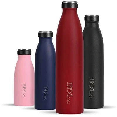 Abbildung von 720DGREE Edelstahl Trinkflasche “milkyBottle 750ml BPA Frei, Auslaufsicher, Kohlensäure geeignet Thermosflasche für Sprudel, Sport, Uni, Schule, Fitness, Outdoor, Camping