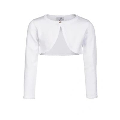 Abbildung von Happy Girls® Mädchen Bolero Strickjacke, Größe:128, Präzise Farbe:Weiß