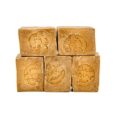 Abbildung von Carenesse Aleppo Seifen Paket Top Quality 5 Stück 60% Olivenöl 40% Lorbeeröl original Olivenölseife Haarseife vegan handgemacht Naturseife Seife ca. 900 950 Gramm je