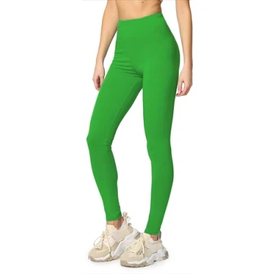 Abbildung von Merry Style Leggings Damen Baumwolle für das ganze Jahr Bequeme Blickdicht Ideal Yoga Sport Gym und Freizeit MS10 198 (Grün,XL)