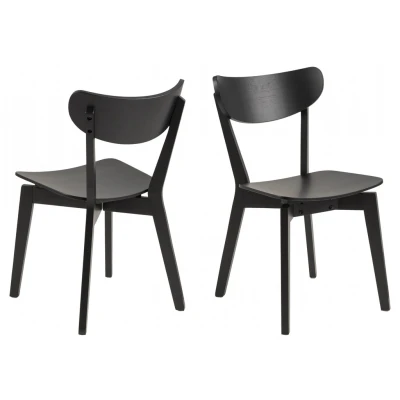 Abbildung von AC Design Furniture Roxanne Esszimmerstühle 2er Set, H: 79,5 x B: 45 T: 55 cm, Eicheoptik/Schwarz, Eichefurnier/Gummibaumholz, 2 Stk.