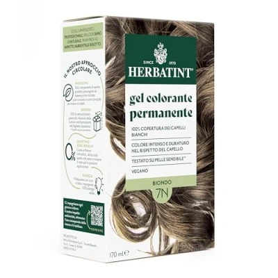Abbildung von Herbatint Permanente Haarfarbe Gel 7N Blond 170 ml Ammoniakfrei, 100% Abdeckung für weißes Haar empfindliche Haut, mit 8 natürlichen Bio Extrakten