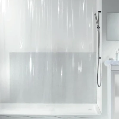 Abbildung von Spirella Anti Schimmel Duschvorhang Transparent Bakteriell, waschbar, wasserdicht PVC 180x200cm