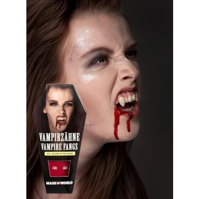 Abbildung von Vampirzähne Vampir Eckzähne Halloween Fangs Glow In The Dark Special FX mit Abdruckmasse mehrfach verwendbar
