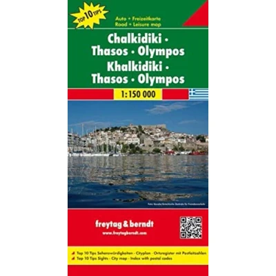 Abbildung von Chalkidiki Thasos Olympos, Autokarte 1:150.000: Top 19 Tips Sehenswürdigkeiten. Cityplan. Ortsregister mit Postleitzahlen (freytag &amp; berndt Auto + Freizeitkarten)