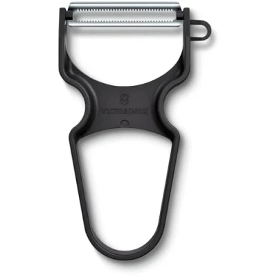 Abbildung von Victorinox RAPID Sparschäler, Zackenschliff, Zweischneidig, Spülmaschinenfest, Swiss Made, für Links und Rechtshänder
