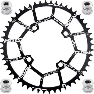 Abbildung von YBEKI 40T 42T 44T 46T 48T 50T 52T Runden Fahrrad Kettenblatt, Schmale Breite Kettenblätter 104 BCD für Rennrad Mountainbike BMX MTB
