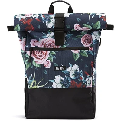 Abbildung von Ela Mo’s Rucksack Damen Schön und Durchdacht für Uni Reisen Freizeit Job mit Laptopfach &amp; Anti Diebstahl Tasche Blumen