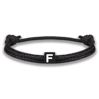Abbildung von GD GOOD.designs Armband mit Buchstabe F zu Weihnachten Verstellbares Partnerarmband (14cm 25cm) schwarz geflochtenen Seil