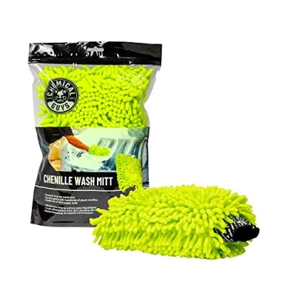 Abbildung von Chemical Guys MIC493 Chenille Premium kratzfreier Mikrofaser Waschhandschuh, Limettengrün, 24,4 x 5,8 17,8 cm