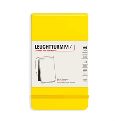 Abbildung von LEUCHTTURM1917 364404 Notizblock Pocket (A6), Hardcover, 184 nummerierte Seiten, blanko, Zitrone