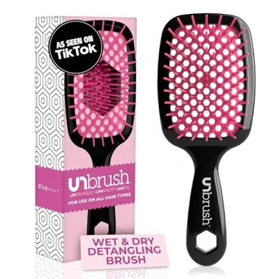 Abbildung von FHI HEAT Unbrush Wet &amp; Dry entwirrende Haarbürste, belüftet, Rosa