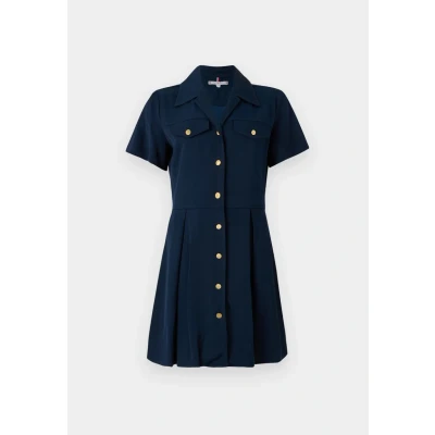 Abbildung von Tommy Hilfiger MINI Dress Blusenkleid, Damen, Größe: 32, Dark night navy