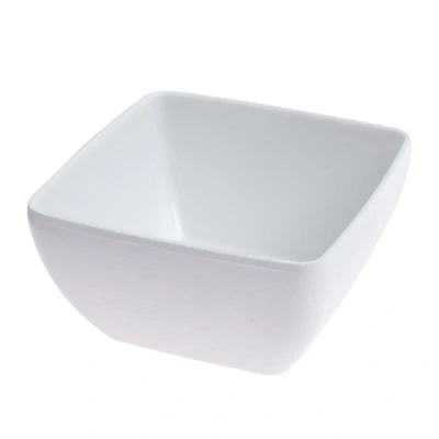 Abbildung von HENDI Müslischale 13 x 6,5 cm weiß klein eckig Melamin spülmaschinengeeignet bruchfest, Schüssel für Schlüssel