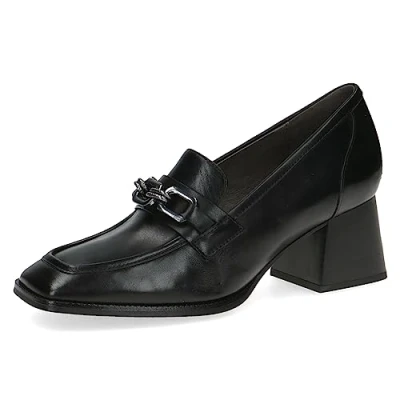 Abbildung von CAPRICE Damen Loafer mit Absatz Memotion aus Leder Kette Weite G, Schwarz (Black Nappa), 38 EU