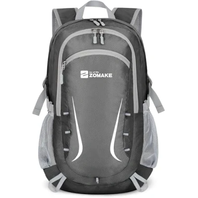 Abbildung von ZOMAKE Faltbarer Rucksack 40L,Groß Leichter Rucksäcke Wasserdicht Wanderrucksack Packable Backpack für Damen Herren Outdoor Wandern(Mittelgrau)