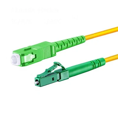 Abbildung von CONBIC® LWL Glasfaser Kabel 30m OS2 gelb, SC/APC auf LC/APC 8 Stecker, Simplex 9/125 Patchkabel Lichtwellenleiter 30 Meter G.657.A2