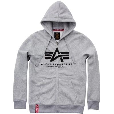 Abbildung von Alpha Industries Sweatjacke, Herren, Größe: Small, Greyheather