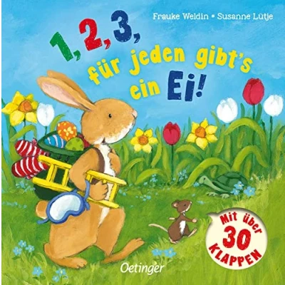 Abbildung von 1,2,3 für jeden gibt&#039;s ein Ei!: mit 36 Klappen zum Mitsuchen und Entdecken. Interaktives Kinderbuch über 30 farbenfrohen Illustrationen Vorlesen ab 2 Jahren