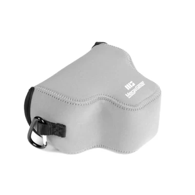 Abbildung von MegaGear Neopren Kameratasche für Canon EOS R100 (1845 mm) stilvolle und schützende Tasche Digitale Fotografie (Grau)