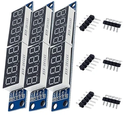 Abbildung von AZDelivery 3 x MAX7219 LED Modul TM1637 8 Bit 7 Segmentanzeige Display kompatibel mit Arduino und Raspberry Pi inklusive E Book!