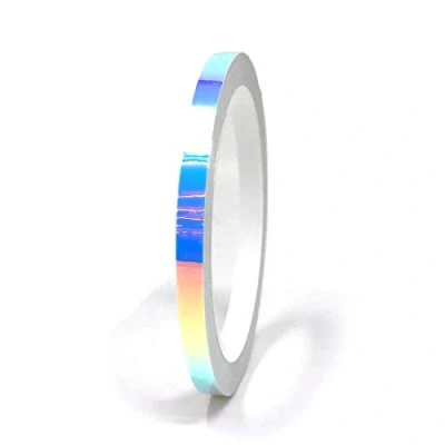 Abbildung von 10 Meter Flip Flop Chrom Zierstreifen Basteln Effektfolie Hologramm Chameleon Auto Motorrad Modellbau Klebestreifen (FF2 Blau/Lila, 5mm Breite)