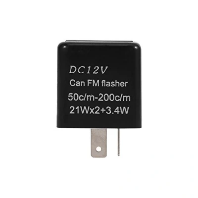 Abbildung von 2 Pin Motorrad Blinker Relais Universal Blinkrelais poliges Geschwindigkeit einstellbar LED 12V(Schwarz)