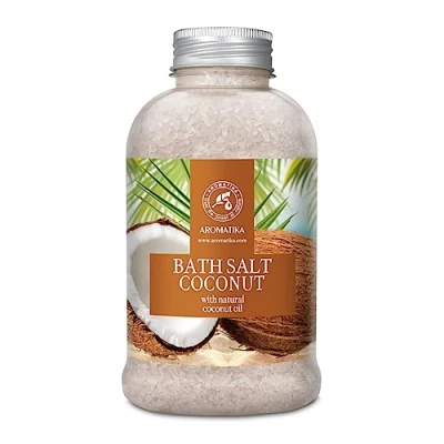Abbildung von Meer Badesalz Kokos 600g Bade Meersalz mit Natürlichem Kokosöl Aromatherapie Badewanne Körperpflege Guter Schlaf Baden Entspannung Gute Laune Badezusatz Badeduft
