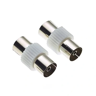 Abbildung von Keple TV Koaxialbuchse zu Koppler und Adapter, 75 Ohm Impedanz für exzellente Übertragung, exzellenter Stecker Koaxialkabelverlängerer 2 Stück