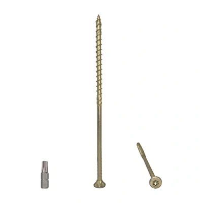 Abbildung von (8 Stück) Universal gelb verzinkter Stahl 6,0 x 160 mm Holzschrauben Torxkopf Senkkopf Spanplattenschrauben (8, mm)