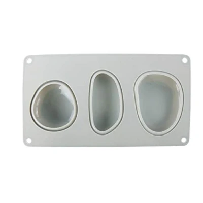 Abbildung von Rayher 36107000 Silikon Gießform große Steine, 14,5x26 cm, Tiefe 3,5 3 verschiedene Steinformen, Form befüllbar mit Kreativ Beton, Schmuck Raysin Gießpulver, Seife, Wachs, Sortiert
