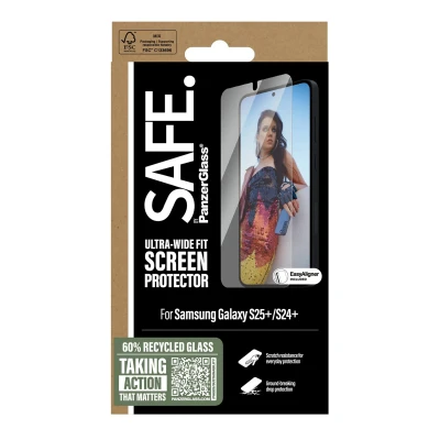 Abbildung von SAFE by PanzerGlass Displayschutzglas »Ultra Wide Fit Screen Protection«, für Samsung Galaxy S25+, Displayschutzfolie, Schutzfolie, Bildschirmschutz, kratz &amp; stoßfest