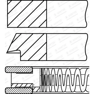 Abbildung von GOETZE ENGINE 08 141300 10 Kolbenringsatz 79 FORD: Ecosport Mk2, FIESTA 5, Focus 2