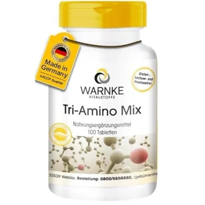 Abbildung von Aminosäure Komplex Arginin, Lysin, Ornithin hochdosiert 100 Tabletten Warnke Vitalstoffe Deutsche Apothekenqualität