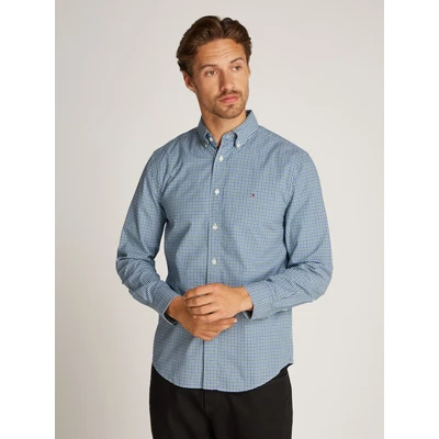 Abbildung von Tommy Hilfiger FLEX Gingham Shirt Hemd, Herren, Größe: XXL, Nouveau green