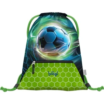Abbildung von Baagl Turnbeutel für Jungen, Wasserdichte Schuhbeutel Kinder, Schule und Kindergarten Sportbeutel Junge, Sportrucksack, Gymsack (Fußball Ball)