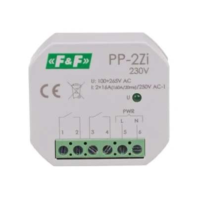 Abbildung von Elektromagnetische Relais 2Z 16A 100 265V AC (160A/20ms) PP 2Zi 230V f&amp;f 5908312598572