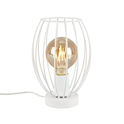 Abbildung von BRILONER Leuchten Tischleuchte, Tischlampe, Nachttischleuchte, Nachttischlampe, Schreibtischlampe, 1x E27, inkl. Kabelschalter, Weiß, 175x256mm (DxH), 7026 016
