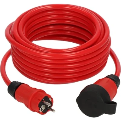 Abbildung von Brennenstuhl Professional Verlängerungskabel VQ 1200 IP44 (10m Kabel H07BQ F 3G2,5 in rot, Baustelleneinsatz und ständiger Einsatz im Freien, Made Germany)